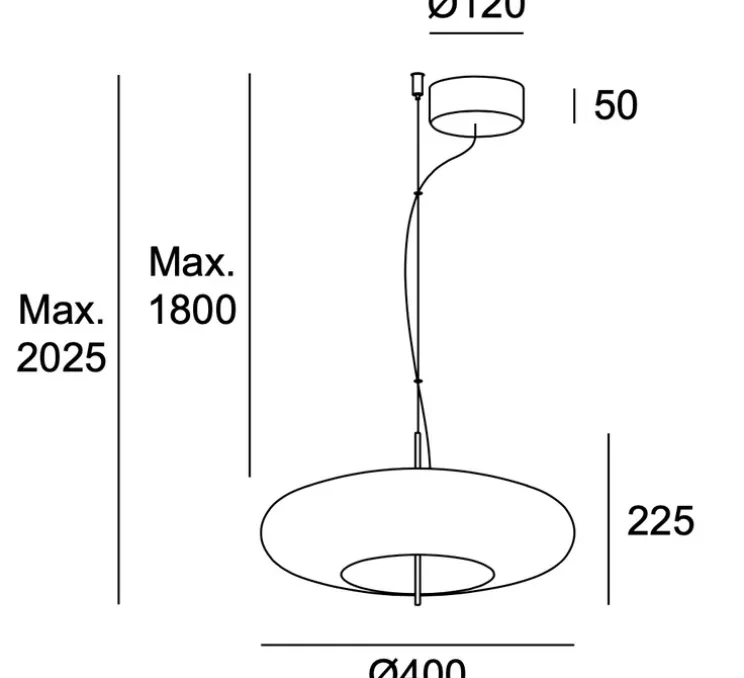 Suspension, Plat, gris fumé, LED, dim, 2700k, 763 lm, Ø40cm, H22,5cm - LEDs C4