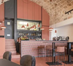 Suspension, Pleat Box 13 LED, terracotta et blanc, LED, dim, 2700K, 463 lm, Ø11,5cm, H26cm - Marset