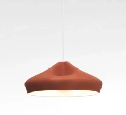 Suspension, Pleat Box 36, terracotta et blanc, Ø34cm, H16cm - Marset