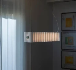 Suspension, Pli, blanc, LED, dim, 2700K, 4640 lm, L85cm, H18cm - Foscarini