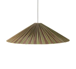 Suspension, Plissé, bambou, Ø80cm, H13cm-HKLIVING