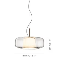 Suspension, Plissé SP G, cristal, bronze, LED, dim, 2700K, 1500 lm, Ø40cm, H16,5cm - Vistosi