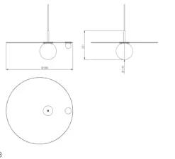 Suspension, Pluto Big, bleu vert, Ø58cm, H26cm - Swedish Ninja