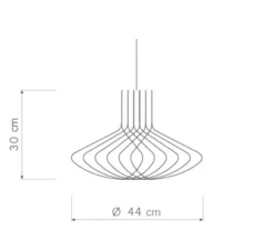 Suspension, Püntaskaldazöl, bois de bouleau noir, Ø44cm, H30cm - Piatoni