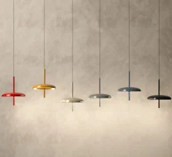 Suspension, Porte, gris ciment, IP43, LED, dim, 2300-2700-3000K, 500 lm, Ø16cm, H20,2cm - Nexia