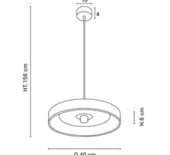 Suspension, Portinatx, blanc, Ø40cm, H6cm - Market Set