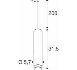 Suspension pour rail, GRIP! L, noir & or, Ø5,7cm, H31,5cm - SLV