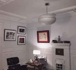 Suspension, Precious XL, blanc, laiton, Ø60cm, H39cm - CELINE WRIGHT