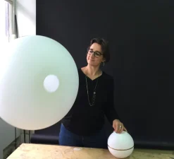 Suspension, Precious XL, blanc, laiton, Ø60cm, H39cm - CELINE WRIGHT