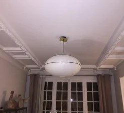 Suspension, Precious XL, blanc, laiton, Ø60cm, H39cm - CELINE WRIGHT