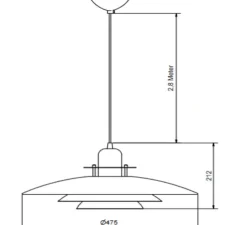 Suspension, Primus V, sable et laiton, Ø47,5cm, H21,2cm - Belid