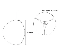 Suspension, Proxima, laiton, Ø46cm, H47cm - Please Wait to be Seated