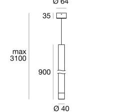 Suspension, Puccini, blanc, LED, 3000K, 484 lm, Ø4cm, H90cm - Decorative