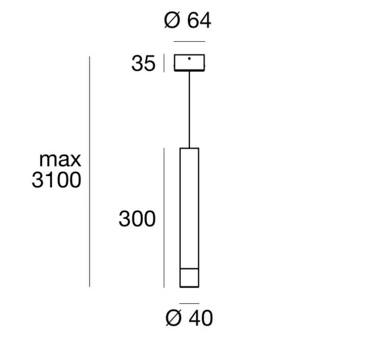 Suspension, Puccini, or, LED, 3000K, 331 lm, Ø4cm, H30cm - Decorative