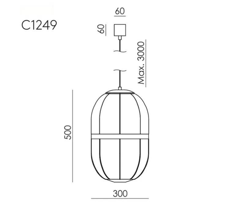 Suspension, Pull, C1249, noir mat, Ø30cm, H50cm - Aromas del Campo