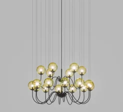 Suspension, PUPPET SP 18, ambre transparent, Ø130cm - Vistosi