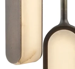 Suspension, Quatre Cent Quarante, Bronze patiné et blanc albâtre, IP44, LED, dim, 2700K, 3000 lm, L6,1cm, H139,1cm - Entrelacs