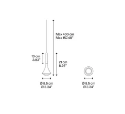 Suspension, Rain cluster 7 pièces avec rosace, chrome & or, LED, dim, 2700K, 1280 lm, Ø40cm, H100cm - Lodes