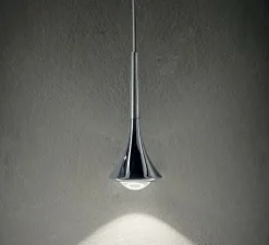 Suspension, Rain sans rosace, chrome, LED, dim, 2700K, 1280 lm, Ø8,5cm, H21cm - Lodes