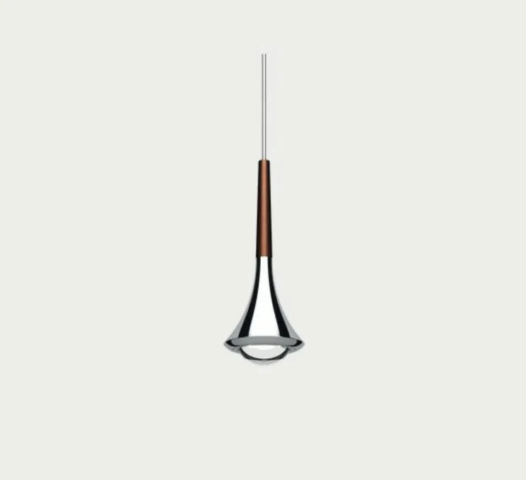 Suspension, Rain sans rosace, chrome & bronze, LED, dim, 2700K, 1280 lm, Ø8,5cm, H21cm - Lodes