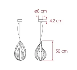 Suspension, Raindrop SP, blanc ivoire, Ø18cm, H30cm - LZF