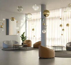 Suspension, Random solo 18 sans rosace, blanc givré, LED, dim, 3000K, 160 lm, Ø18cm, H18,7cm - Lodes