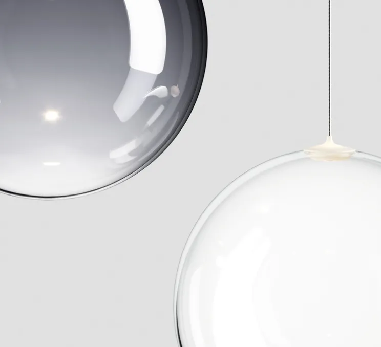 Suspension, Random solo 28 sans rosace, transparent, LED, dim, 3000K, 160 lm, Ø28cm, H28,7cm - Lodes