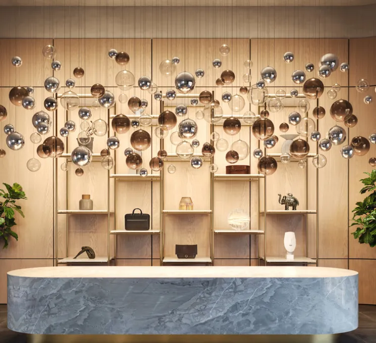 Suspension, Random solo 28 sans rosace, transparent, LED, dim, 3000K, 160 lm, Ø28cm, H28,7cm - Lodes