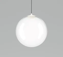 Suspension, Random solo cluster 5 pièces avec rosace, rose, transparent, LED, dim, 2700K, 450 lm, Ø38cm, H130cm - Lodes