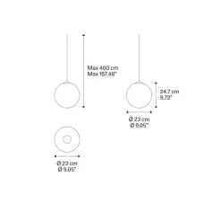 Suspension, Random solo cluster 5 pièces avec rosace, rose, transparent, LED, dim, 2700K, 450 lm, Ø38cm, H130cm - Lodes