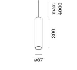 Suspension, Ray 3.0 LED, sans rosace, noir, LED, dim, 3000K, 425 lm, Ø6,7cm, H30cm - Wever&Ducré