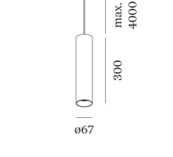 Suspension, Ray 3.0 sans rosace, cuivre, LED, dim, 2700K, 405 lm, Ø6,7cm, H30cm - Wever&Ducré