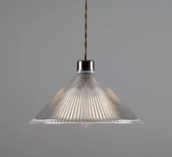 Suspension, Rebell, transparent, laiton antique, Ø30cm, H19,5cm - Mullan Lighting