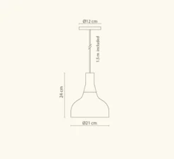 Suspension, Reiko cone, blanc mat, Ø21cm, H24cm - Robin