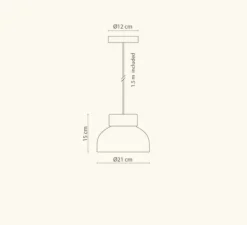 Suspension, Reiko flat, blanc mat, Ø21cm, H15cm - Robin