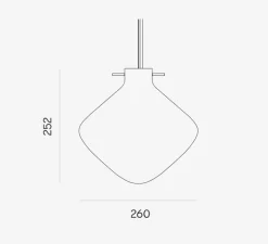 Suspension, Repose 260, blanc, or, Ø26cm, H25,2cm - lyfa