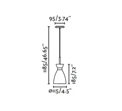 Suspension, Retro, noir et or, H12cm - FARO