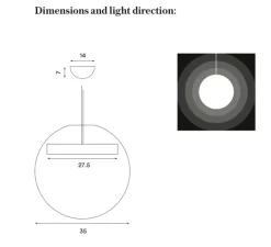 Suspension, Reveal small, verre fumé, Ø35cm, LED, 3000K, 900lm, - Northern