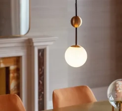 Suspension, Rift, Opal, noir, laiton, Ø12,5cm, H36,5cm - Bert Frank