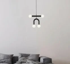 Suspension, Rigoberta duo super curved, noir mat, L49,5cm, H42cm - Robin