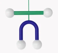 Suspension, Rigoberta duo super curved, vert trafic, bleu outremer, L49,5cm, H42cm - Robin