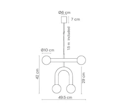 Suspension, Rigoberta duo super curved, vert trafic, bleu outremer, L49,5cm, H42cm - Robin