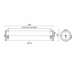 Suspension, Rimbaud 133, argent, IP66, L68,5cm, H15,8cm - Sammode