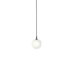 Suspension, Rime, noir, opalin, 2700 K, 200lm, Ø18cm, H22cm - Muuto