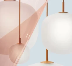 Suspension, Rime, orange, opalin, Ø45cm, H55,5cm - Muuto