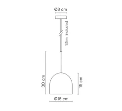 Suspension, Rio 16, noir, Ø16cm, H30cm - Robin