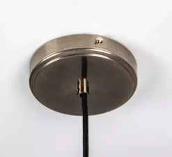 Suspension, Rivale, argile noire, argent antique, globe opalin, Ø21cm, H8,5cm - Mullan Lighting