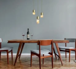 Suspension, Rock, laiton, Albâtre, Ø9cm, H22cm - Robin