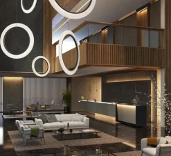 Suspension, Roda S/150/V, blanc, LED, dim, 2700K, 2910 lm, L150cm, H150cm - Bover