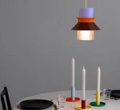 Suspension, Romi, jaune, orange, marron, lila, Ø20cm, H22cm - Warren & Laetitia